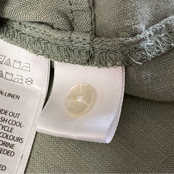 SIGRID OLSEN / Green Linen Long Sleeve Button Front Shirt Size L - Picture 6 of 12